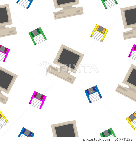 Old computer equipment on a white background. Old computer equipment on a white background. 95778152