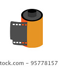 Photographic film in a camera reel. 95778157
