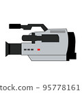 Analog cassette video camera on a white background. 95778161