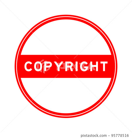 Red color round seal sticker in word copyright on white background Red color round seal sticker in word copyright on white background 95778516