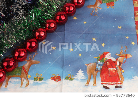 Christmas decoration from ornaments and toys Christmas decoration from ornaments and toys 95778640
