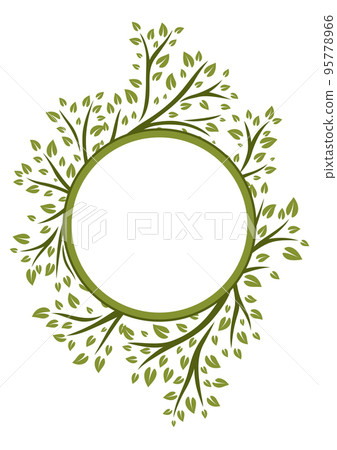 Background of sprigs with green leaves. Decorative plants. 95778966