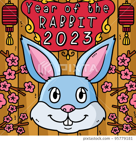Year Of The Rabbit 2023 Colored Cartoon Year Of The Rabbit 2023 Colored Cartoon 95779181