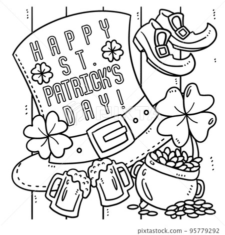 Happy Saint Patricks Day Leprechaun Hat Coloring Happy Saint Patricks Day Leprechaun Hat Coloring 95779292