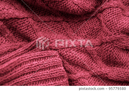 Handmade knit background with macro weave threads. Handmade knit background with macro weave threads. 95779380