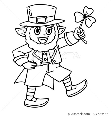 Saint Patricks Day Leprechaun Shamrock Isolated 95779456
