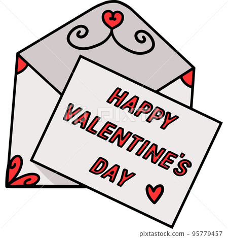 Valentines Day Greeting Card Cartoon Clipart 95779457