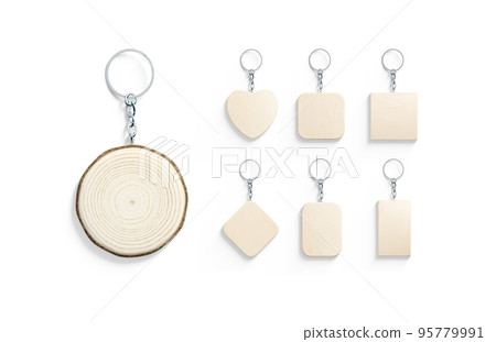Blank wooden tag on chain mock up, different shapes Blank wooden tag on chain mock up, different shapes 95779991