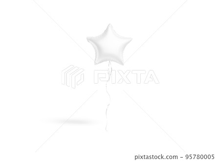 Blank star round balloon flying mockup, front view 95780005
