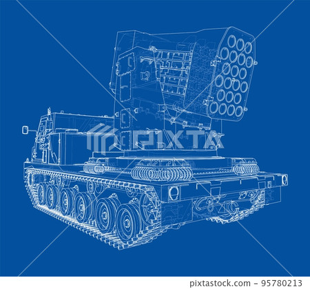 Military track missle system. Vector Military track missle system. Vector 95780213