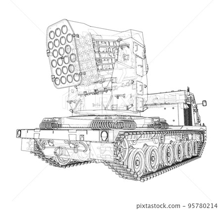 Military track missle system. Vector Military track missle system. Vector 95780214