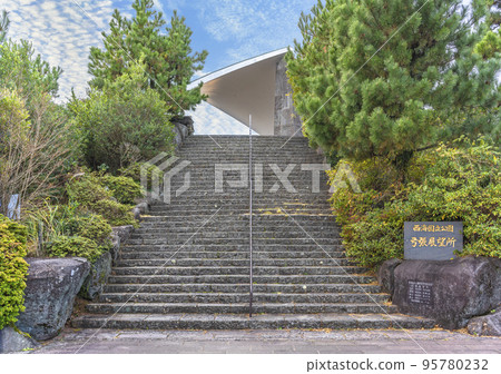 [Kyushu/Sasebo] Outdoor stairs to Yumihari Observatory. 95780232