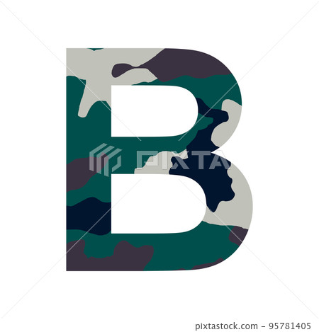 English alphabet letter B, khaki style isolated on white background - Vector English alphabet letter B, khaki style isolated on white background - Vector 95781405