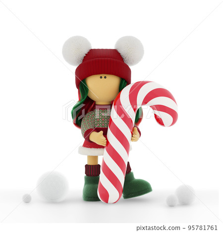 Cute ragdoll in a knitted Christmas sweater Cute ragdoll in a knitted Christmas sweater 95781761