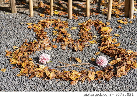 秋天落葉的熊野大社畫兔 山形縣南陽市 95783021