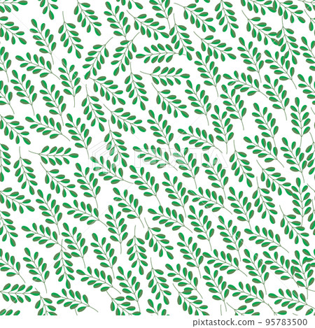Pattern with green leaves. Nature Background. Illustration. 95783500