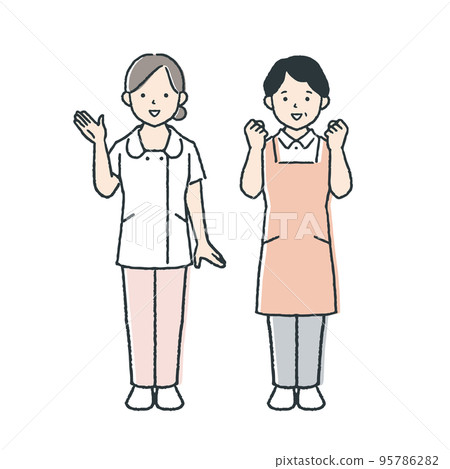 護士和護理人員/全身的插圖 護士和護理人員/全身的插圖 95786282