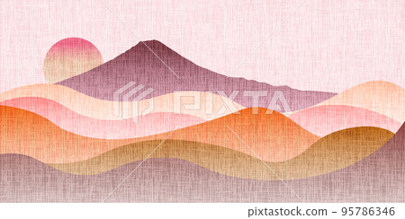 富士新年卡日本紙背景 富士新年卡日本紙背景 95786346