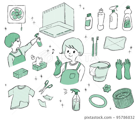 Illustration about cleaning the ventilation fan Illustration about cleaning the ventilation fan 95786832
