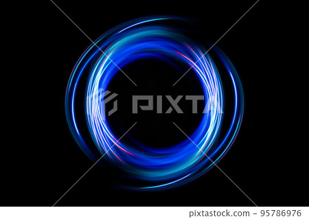 Neon design circle element lights glow and flash technology abstract background. Neon design circle element lights glow and flash technology abstract background. 95786976