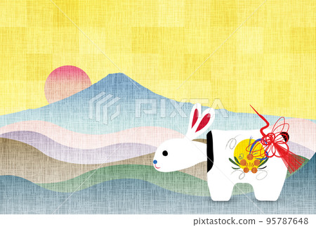 Usagi 富士山新年賀卡背景 95787648
