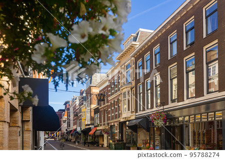 Street in Old Town The Hague with old buildings in summer 95788274