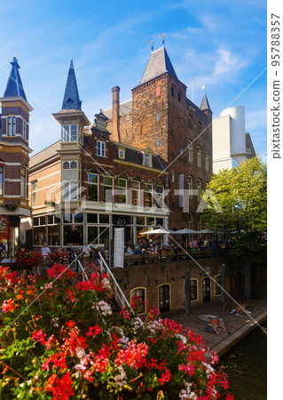Streets and canals of Utrecht town, Netherlands 95788357