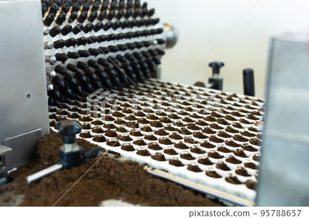 Conveyor with cell tray for seeds in agricultural facility Conveyor with cell tray for seeds in agricultural facility 95788657