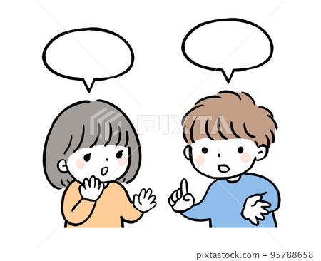 孩子們討論的插圖 95788658