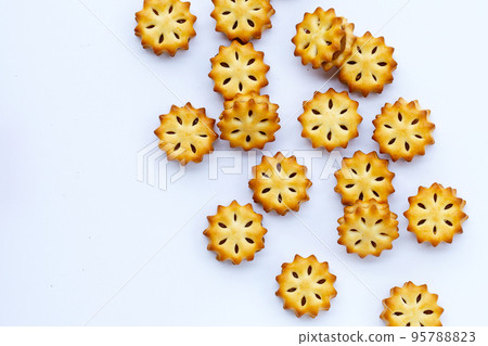 Pineapple Biscuits isolated on white background. Pineapple Biscuits isolated on white background. 95788823