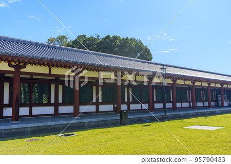 Beautiful corridor of Yakushiji Temple Beautiful corridor of Yakushiji Temple 95790483