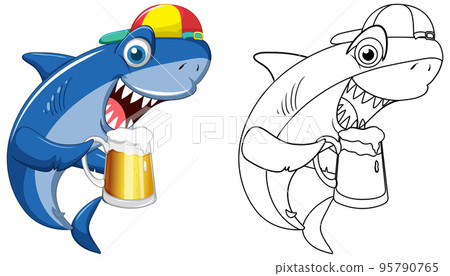 Doodle animal character for shark 95790765