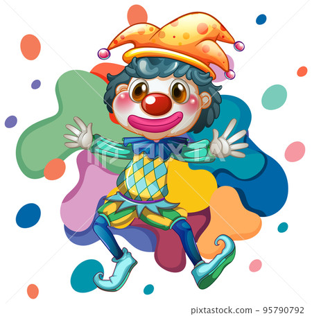 A clown cartoon colourful character - Stock Illustration [95790792] - PIXTA