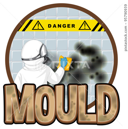 Mould text word isolated 95790939