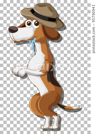 Beagle dog cartoon character 95790941