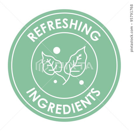 Refreshing ingredients, ecological content label Refreshing ingredients, ecological content label 95791768