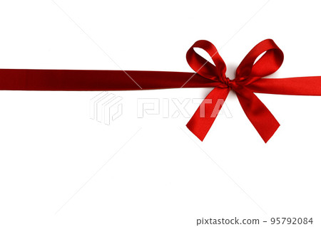 Red ribbon bow isolated on white 95792084