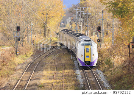 [特快北斗，司機模糊]在駒岳站換車的接近場景 95792132