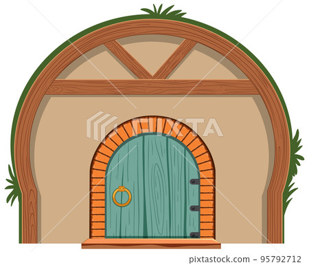 Hobbit house isolated on white background 95792712