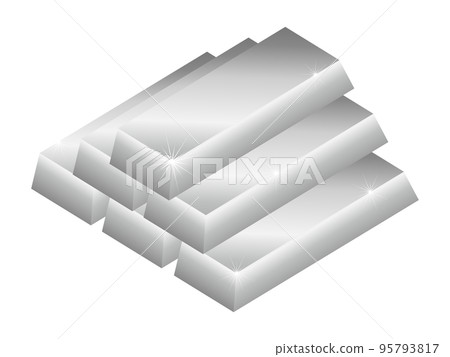 Pile of ingots icon platinum 95793817