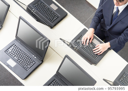 Business person doing PC kitting kitting setup business image 95793995
