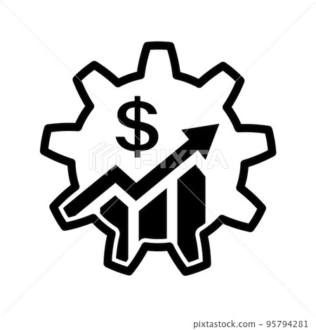 Dollar growth with gear icon. Business infographic 95794281