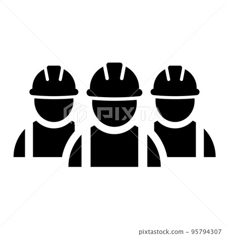 Black construction worker icon Building contractor - Stock Illustration ...