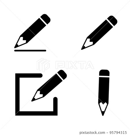 Pencil icon in flat style. Pencil solid symbol Pencil icon in flat style. Pencil solid symbol 95794315