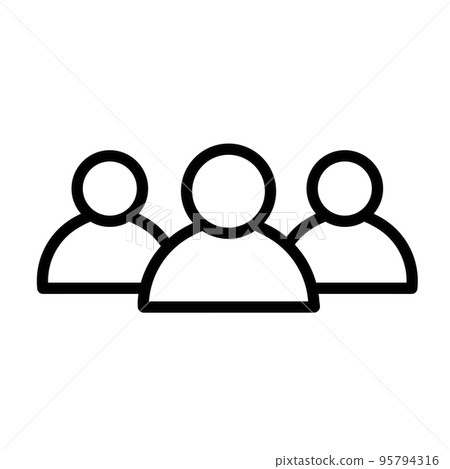 People icon in flat design. Men line symbol 95794316