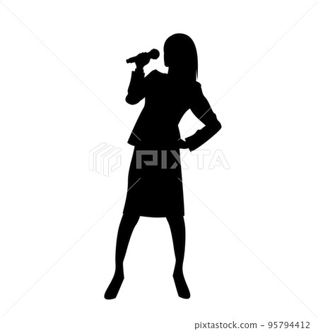 Illustration image of a female office worker singing a song Illustration image of a female office worker singing a song 95794412