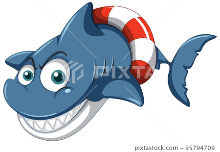 Smiling shark cartoon character Smiling shark cartoon character 95794709