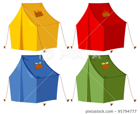 Camping tent in different colour set 95794777