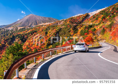 "Fukushima Prefecture" Tengu Garden/Bandai Azuma Skyline "Autumn leaves at its peak" 95795358