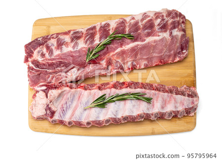 pork raw meat on a cutting board, Stock image